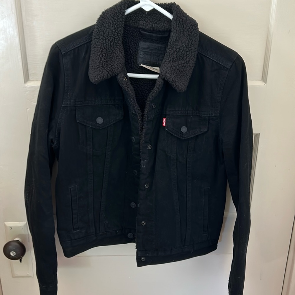 Levi’s Black Sherpa Denim Jacket